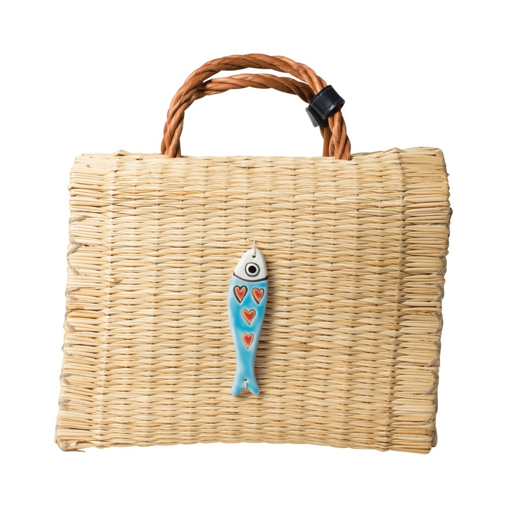 Dans La Main Fish Rita Bag Straw Beach Bag